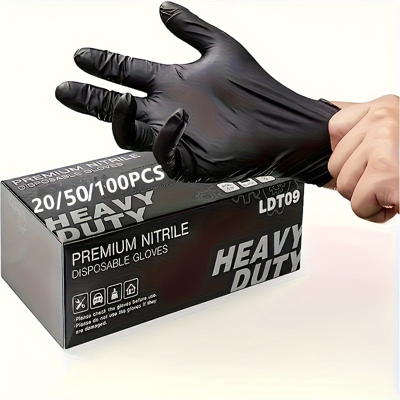 Local Warehouse, 50pcs, Black Pure Nitrile Disposable Gloves, Durable Household Cleaning Gloves, Apply to Kitchens Cleaning, Tattoo, Beauty Salons, Bathroom, Cleaning Supplies, Household Gadgets, Heavy-Duty, Textured Fingerti